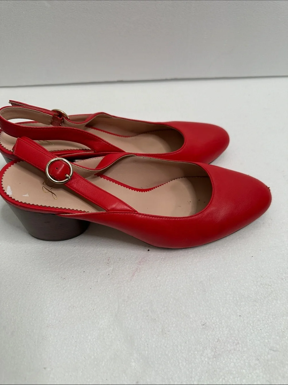 J crew Red Slingback almond teo Pumps - Women's size 9.5 comfortable